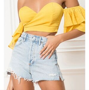 Agolde Jaden Shorts distressed Raw Hem